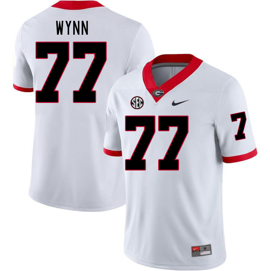#77 Isaiah Wynn Georgia Bulldogs Jerseys Football Stitched-White